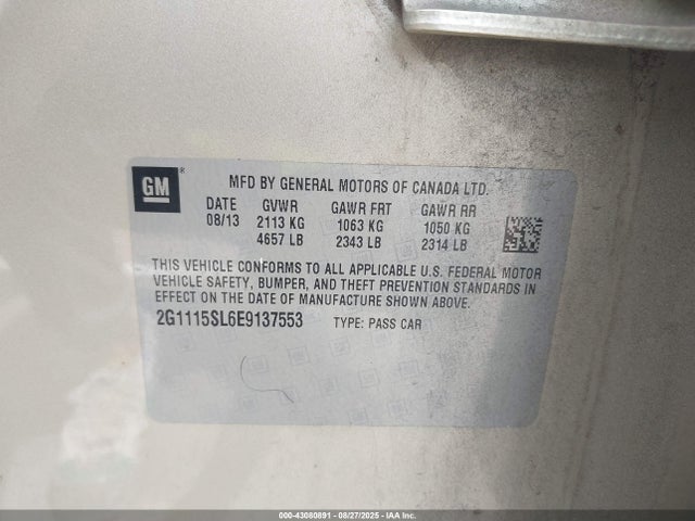 Chevrolet lkw 2014 2G1115SL6E9137553 Image 9