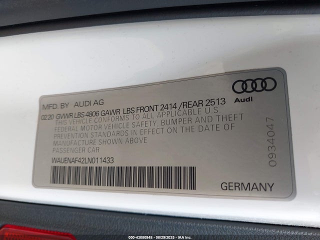 WAUENAF42LN011433 Audi A4