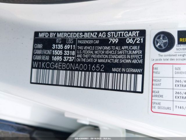2022 MERCEDES-BENZ EQS 580 W1KCG4EB0NA001652 Photo 8