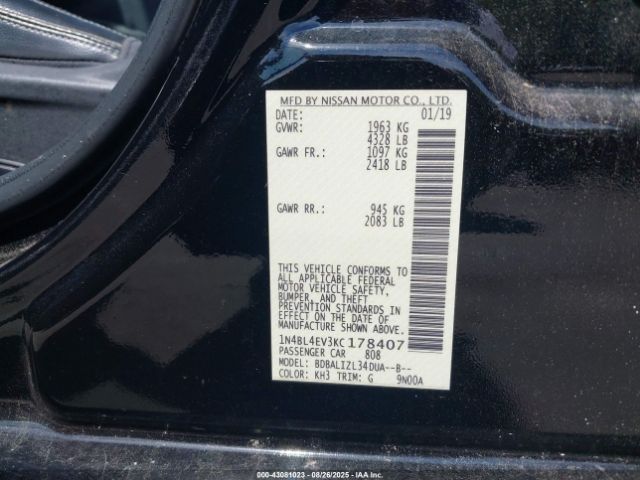 2019 NISSAN ALTIMA 1N4BL4EV3KC178407 Photo 8