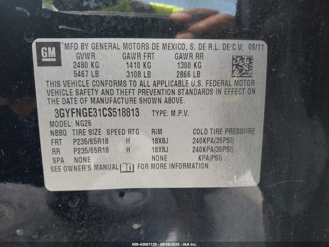 2012 CADILLAC SRX 3GYFNGE31CS518813 Photo 8