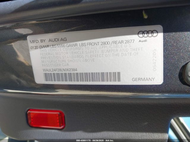 2020 AUDI A6 WAUL2AF28LN062384 Photo 8