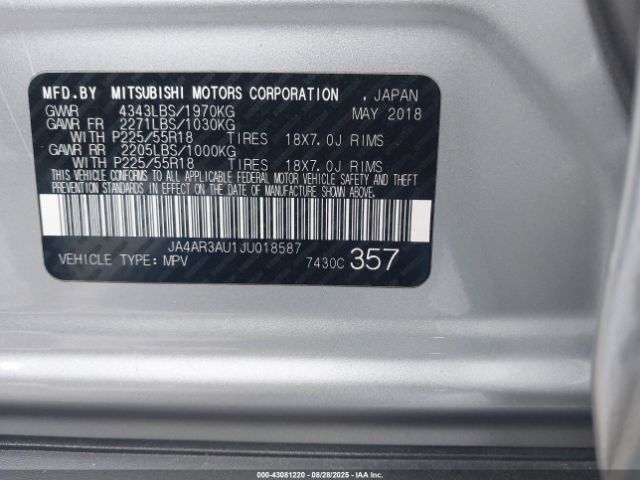 2018 MITSUBISHI OUTLANDER SPORT JA4AR3AU1JU018587 Photo 8