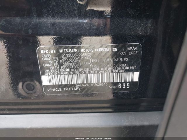2024 MITSUBISHI OUTLANDER JA4J4VA87RZ026513 Photo 8