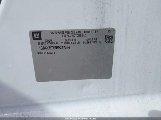 1GB4KZCY0HF217594 Chevrolet l5p - direct injection, duramax, gen 5, var 1