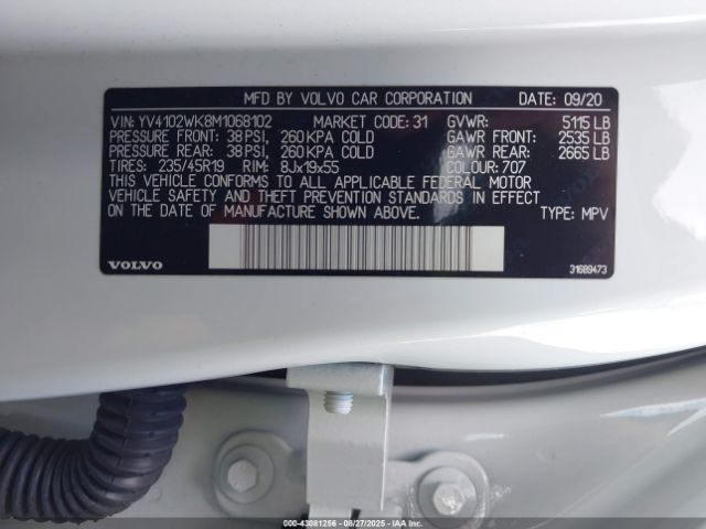 2021 VOLVO V60 CROSS COUNTRY YV4102WK8M1068102 Photo 8