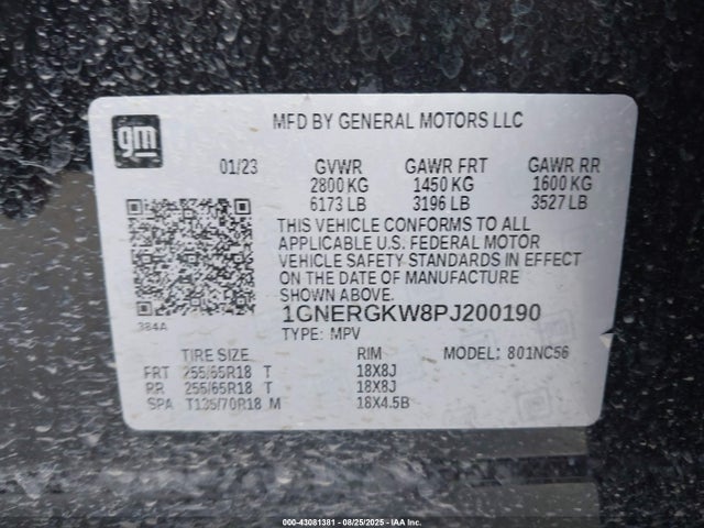 1GNERGKW8PJ200190 Chevrolet lfy
