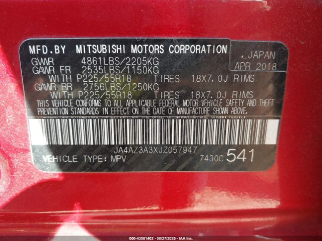 2018 MITSUBISHI OUTLANDER JA4AZ3A3XJZ057947 Photo 8