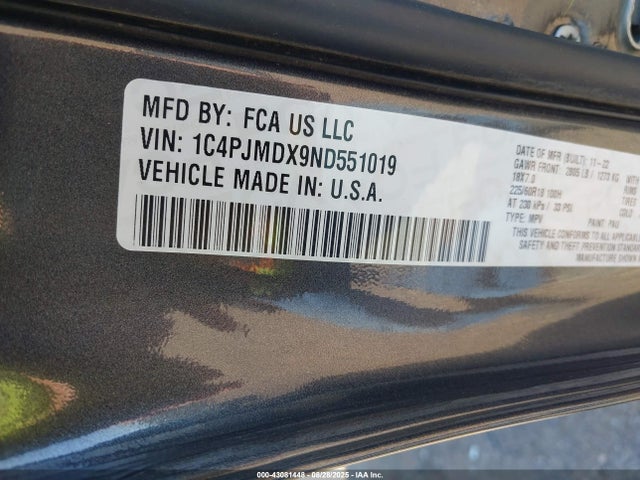 1C4PJMDX9ND551019 Jeep Cherokee
