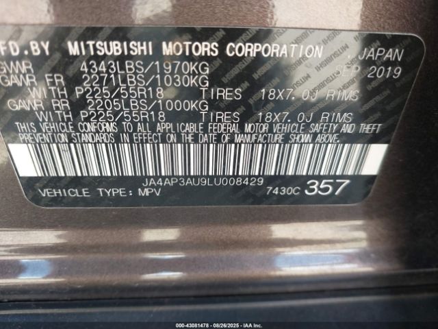 2020 MITSUBISHI OUTLANDER SPORT JA4AP3AU9LU008429 Photo 8