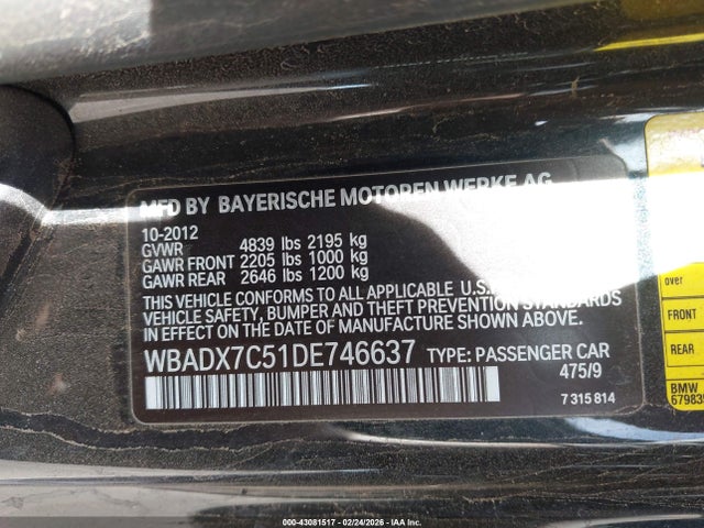 2013 BMW 335I WBADX7C51DE746637 Photo 8