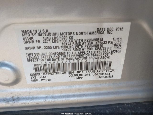 2013 MITSUBISHI OUTLANDER SPORT 4A4AP4AU5DE011263 Photo 8