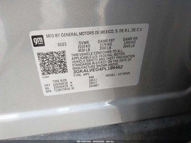 3GKALVEG4PL189462 GMC lsd