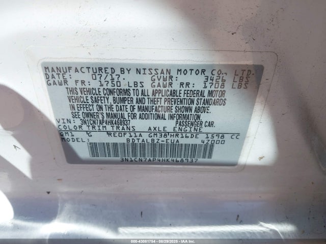 3N1CN7AP4HK468937 Nissan 2017