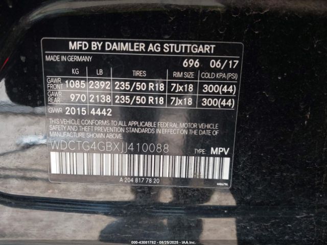 2018 MERCEDES-BENZ GLA 250 WDCTG4GBXJJ410088 Photo 8