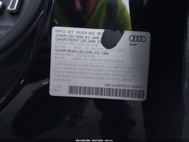 Audi 2.0t 2015 WA1LFAFP5FA142587 Image 9
