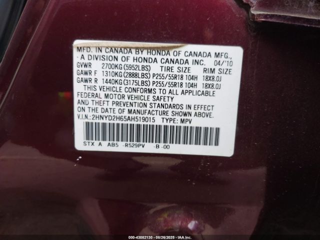 2010 ACURA MDX 2HNYD2H65AH519015 Photo 8