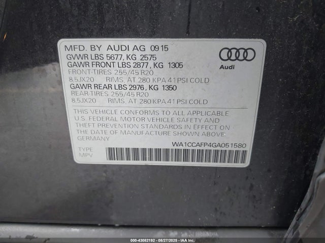 2016 AUDI SQ5 WA1CCAFP4GA051580 Photo 8