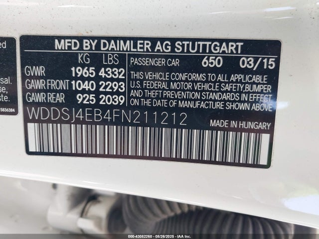Mercedes-Benz 2015 2015 WDDSJ4EB4FN211212 Image 9