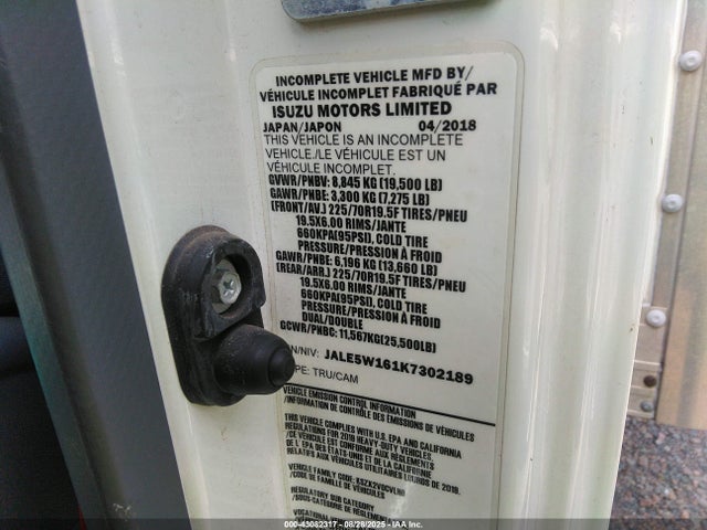 Isuzu I1b - 4hk1tc 2019 JALE5W161K7302189 Image 8