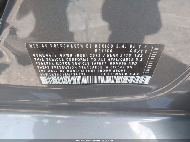 Volkswagen 2014 2014 3VW2K7AJ1EM436778 Image 9