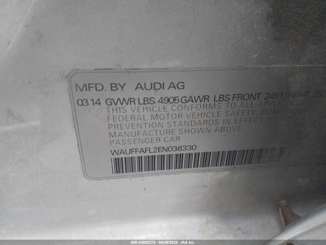 2014 AUDI A4 WAUFFAFL2EN036330 Photo 8