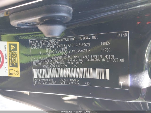 Toyota 2gr-fks 2018 5TDBZRFHXJS859739 Image 9