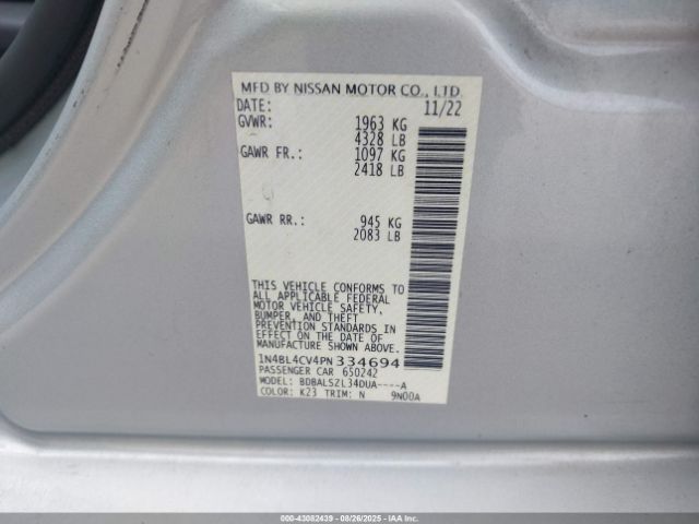 2023 NISSAN ALTIMA 1N4BL4CV4PN334694 Photo 8