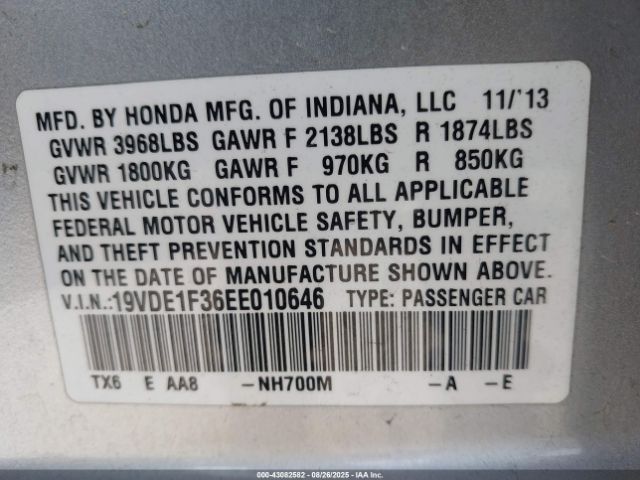 2014 ACURA ILX 19VDE1F36EE010646 Photo 8