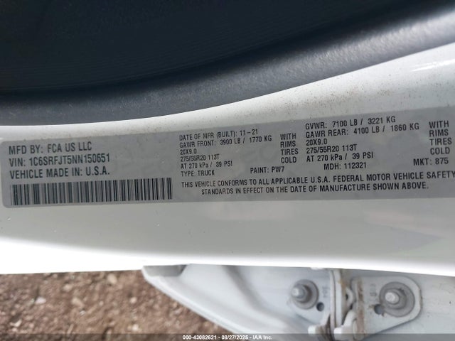 RAM 1500 2022 1C6SRFJT5NN150651 Image 9