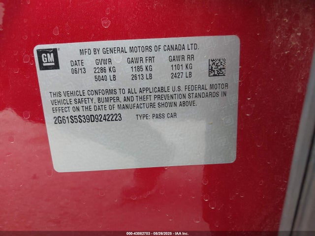 2013 CADILLAC XTS 2G61S5S39D9242223 Photo 8