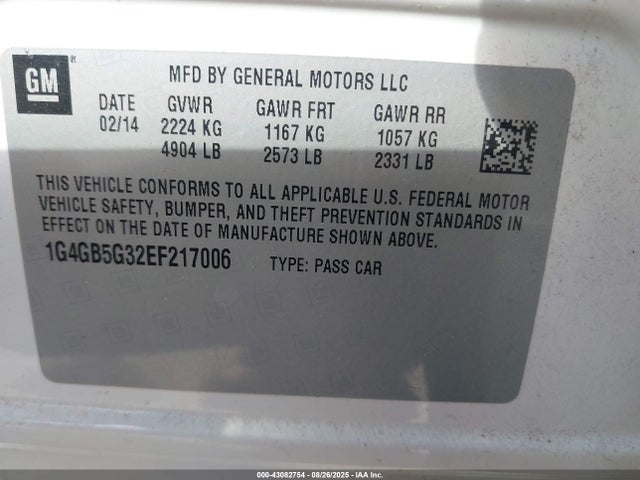 Buick lfx 2014 1G4GB5G32EF217006 Image 9