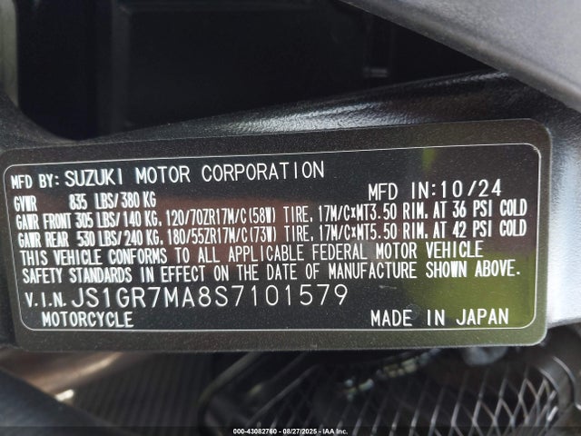JS1GR7MA8S7101579 Suzuki R747