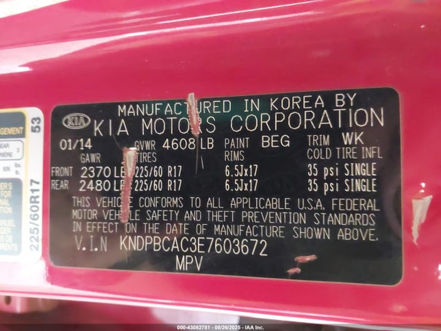 KIA Sportage Lx 2014 KNDPBCAC3E7603672 Image 9