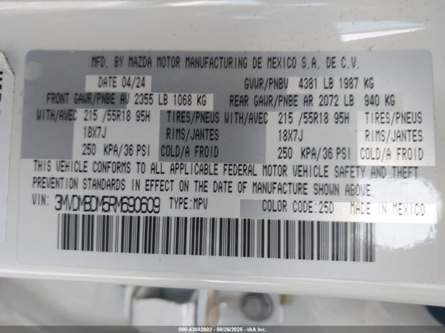 Mazda pyukd 2024 3MVDMBDM5RM690609 Image 9