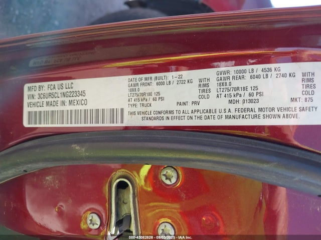 RAM 2500 2022 3C6UR5CL1NG223345 Image 9