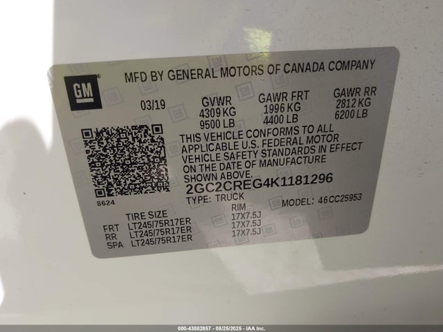 Chevrolet l96 - e85 max, iron 2019 2GC2CREG4K1181296 Image 9