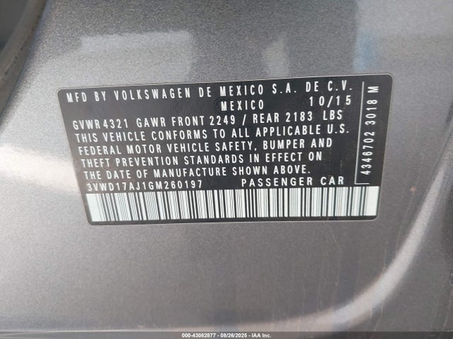 3VWD17AJ1GM260197 Volkswagen 1.8t