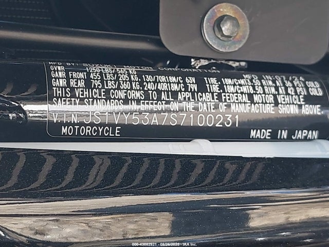 JS1VY53A7S7100231 Suzuki Y505