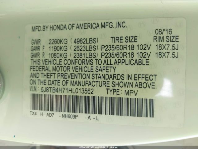 2017 ACURA RDX 5J8TB4H71HL013562 Photo 8