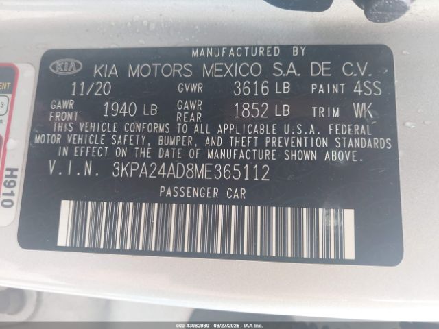 2021 KIA RIO 3KPA24AD8ME365112 Photo 8