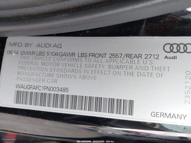 2015 AUDI A6 WAUGFAFC1FN003485 Photo 8