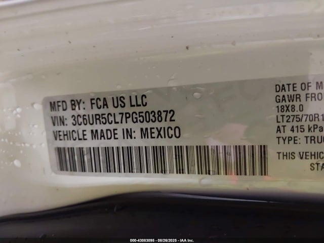 3C6UR5CL7PG503872 RAM 2500