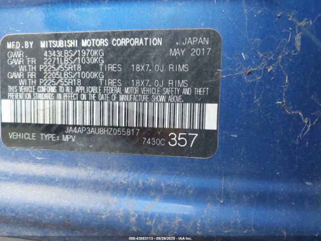 2017 MITSUBISHI OUTLANDER SPORT JA4AP3AU8HZ055817 Photo 8