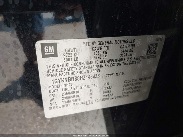 2017 CADILLAC XT5 1GYKNBRS8HZ146433 Photo 8