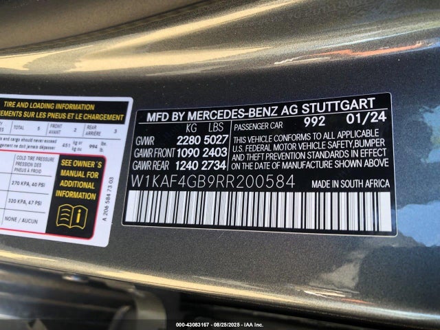 W1KAF4GB9RR200584 Mercedes-Benz m254