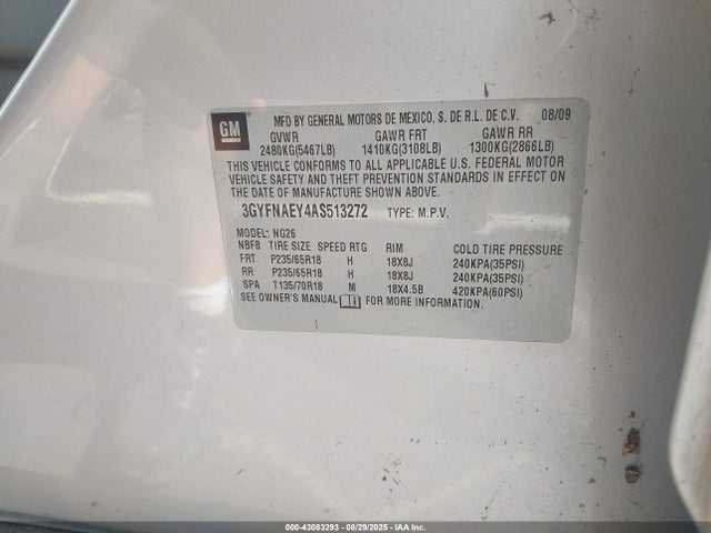 2010 CADILLAC SRX 3GYFNAEY4AS513272 Photo 8