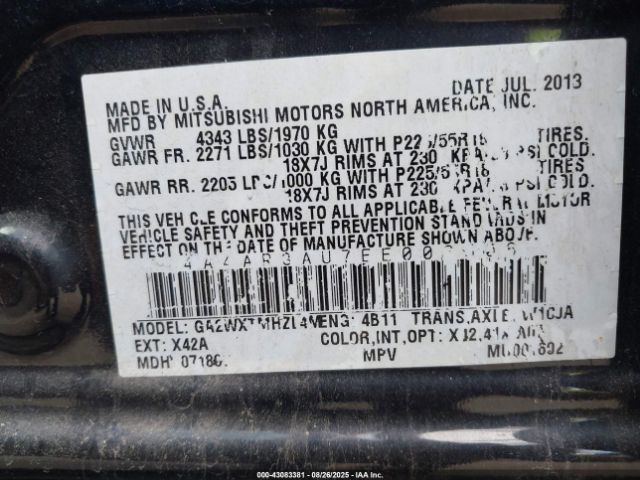 2014 MITSUBISHI OUTLANDER SPORT 4A4AR3AU7EE002506 Photo 8