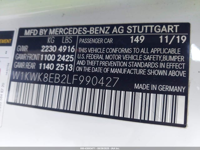 Mercedes-Benz m264 2020 W1KWK8EB2LF990427 Image 9