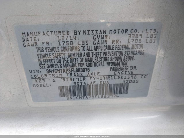 Nissan 2015 2015 3N1CN7AP8FL883976 Image 9